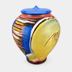 Róbert Bende Artistic Ceramic Cremation Urn for Ashes Handpainted Palette Colourful Urn Studios UK