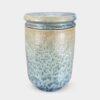 Crystal Tide • Ceramic Cremation Urn Robert Bende Crystal Ceramic Cremation Urn for Ashes Handmade in UK Urn Studios Pale Blue Beige Urns