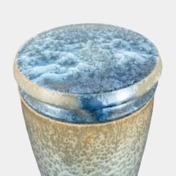 Crystal Tide • Ceramic Cremation Urn Robert Bende Crystal Ceramic Cremation Urn for Ashes Handmade in UK Urn Studios Pale Blue Beige Urns
