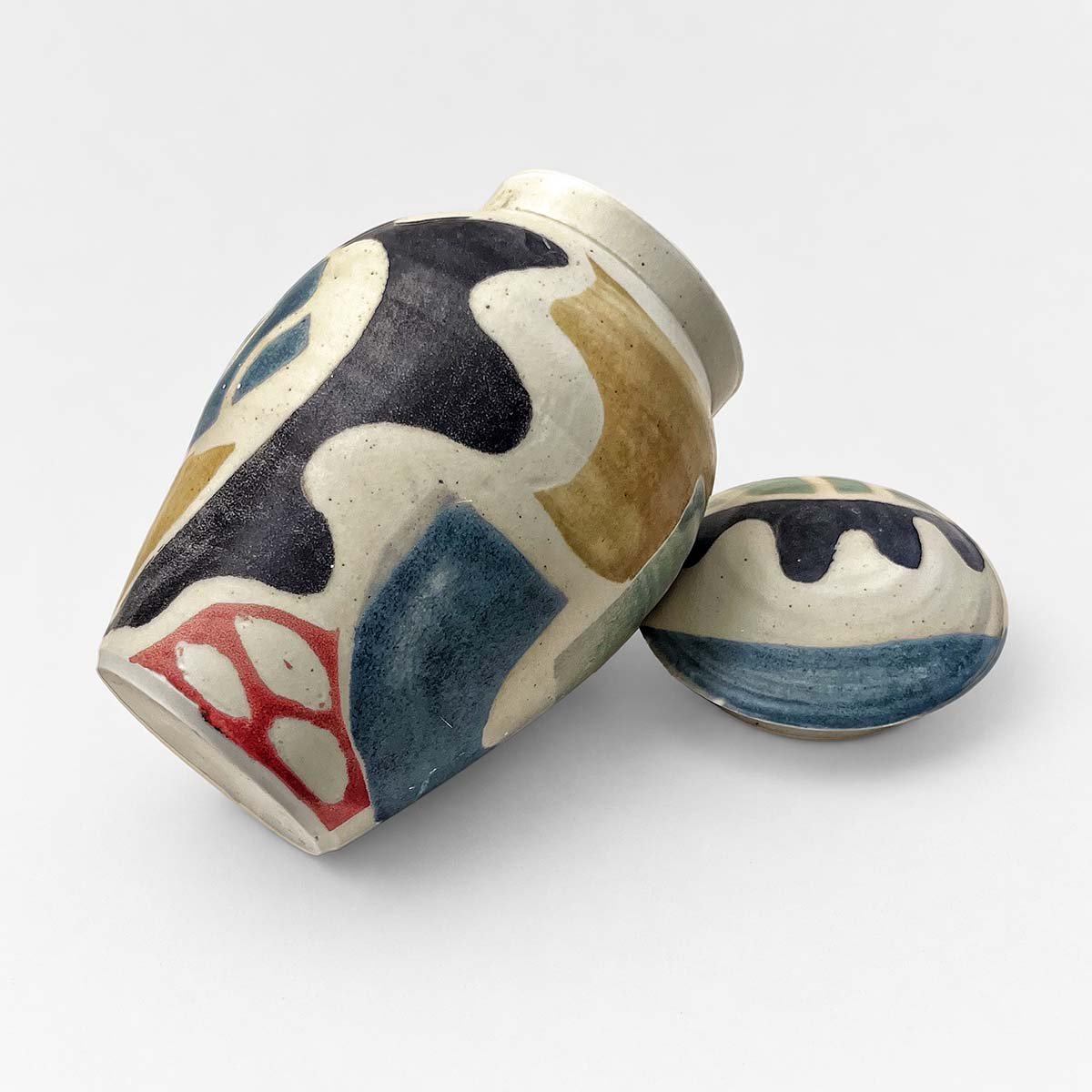 Black Curve • Cremation Urn Gilly Whittington Handmade Painted Keepsake Urn for Ashes Artistic Colourful UK Urn Studios