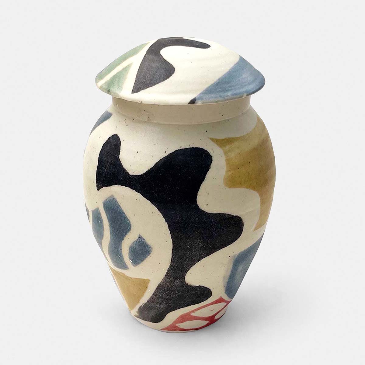 Black Curve • Cremation Urn Gilly Whittington Handmade Painted Keepsake Urn for Ashes Artistic Colourful UK Urn Studios
