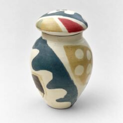 Gilly Whittington Handmade Painted Urns for Ashes Artistic Colourful Stripes UK Urn Studios
